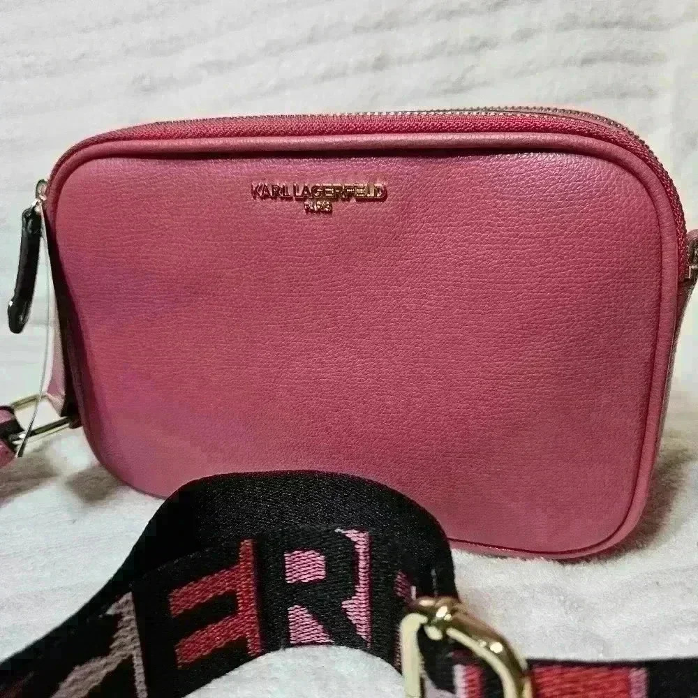 NWT Karl Lagerfeld Paris Crossbody Camera Style Pink Bag. - Picture 3 of 9